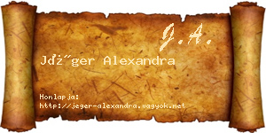 Jéger Alexandra névjegykártya